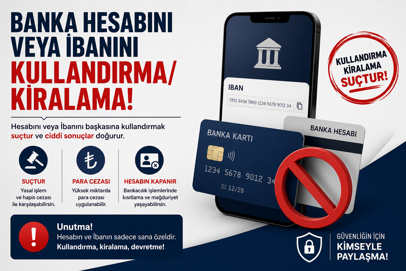 Banka Hesabını veya İbanını Kullandırma/Kiralama